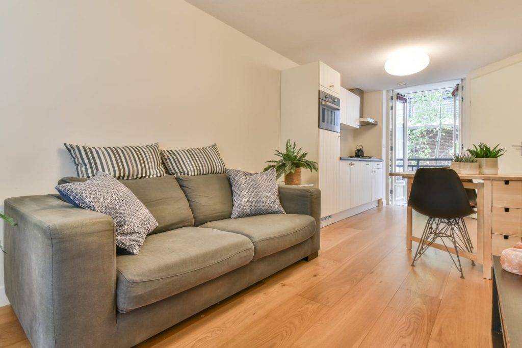 Tidy living room after professional domestic house cleaning in Singapore
